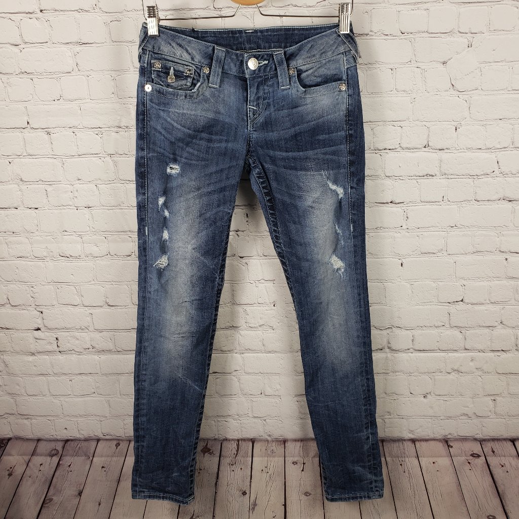 True Religion Hand Picked Skinny Denim Blue Jeans